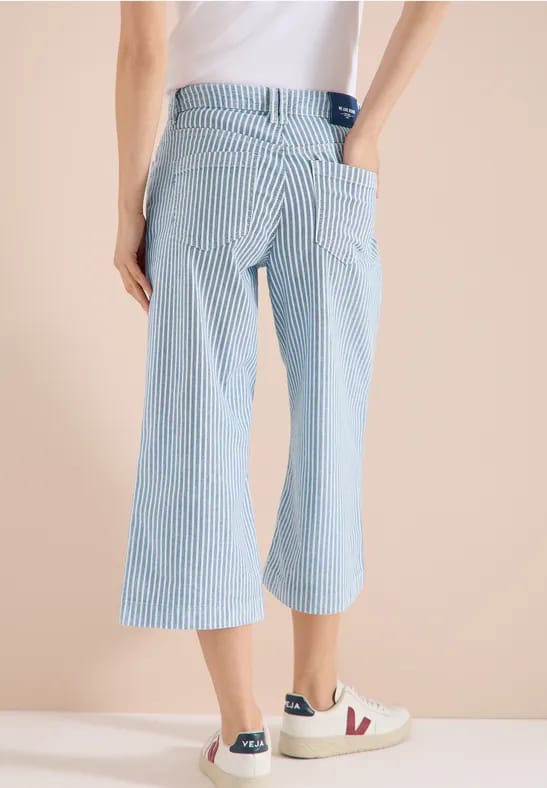 Wide leg jeans met strepen
