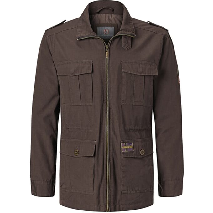 Jan Vanderstorm herren Militair Jack - 68 - bruin - Plus Size
