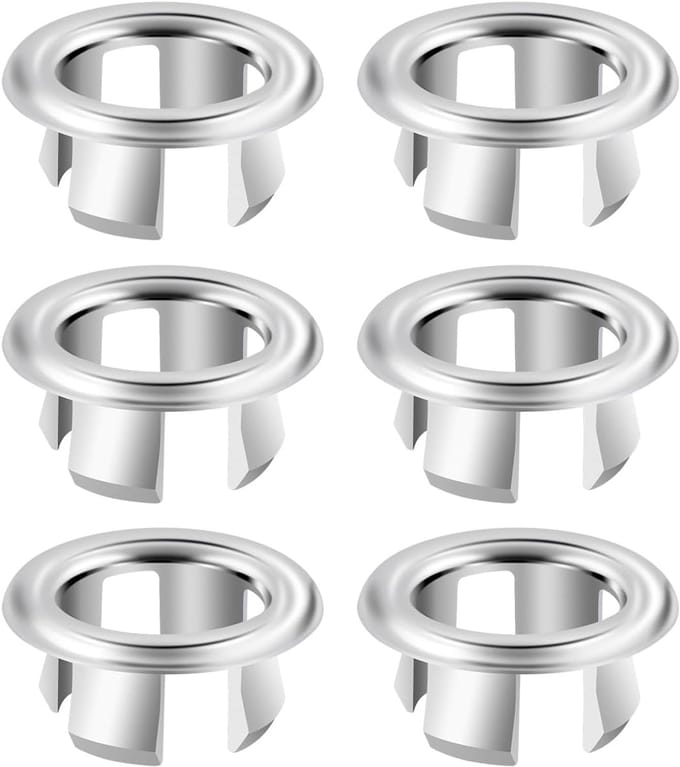 Wastafel Overloop Ring - Afdekking Accessoires - Badkamer Keuken - Universele Pasvorm - 30 mm Diameter - Zilver