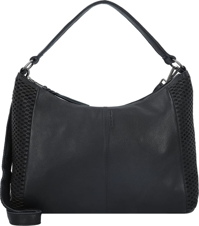 FREDsBRUDER Leren Schoudertas MY Hobo Bag Black Zwart