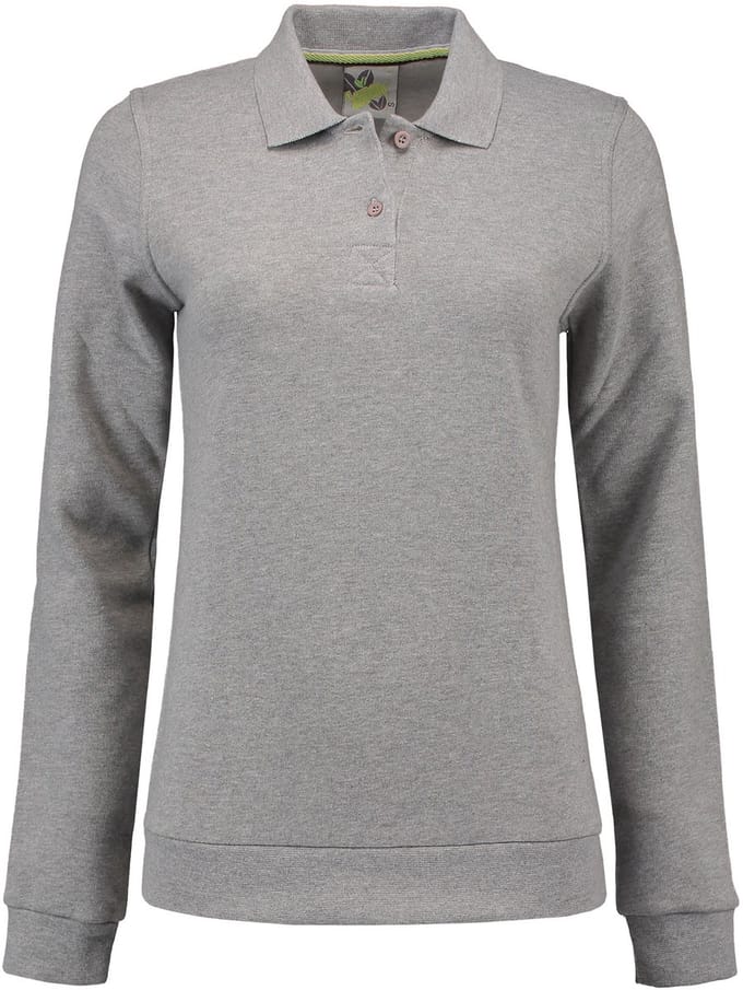 Lemon & Soda polosweater voor dames in de kleur grey heather in de maat 2XL.