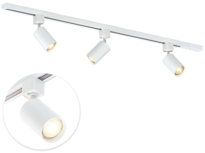 Qub Focus Railverlichting - Wit - 100 cm - I-Vorm - 3x GU10 Spots - Dimbaar - Complete Set