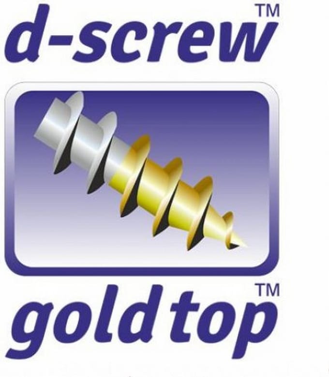 Hardhoutschroef. Verzinkt. Cilynderkop. D-Screw-Gold-Top.