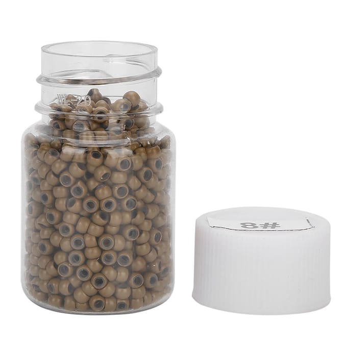 1000pcs Micro Anneaux en Silicone Perles Petits Confortables Outil d'Extension de Cheveux 8# gray