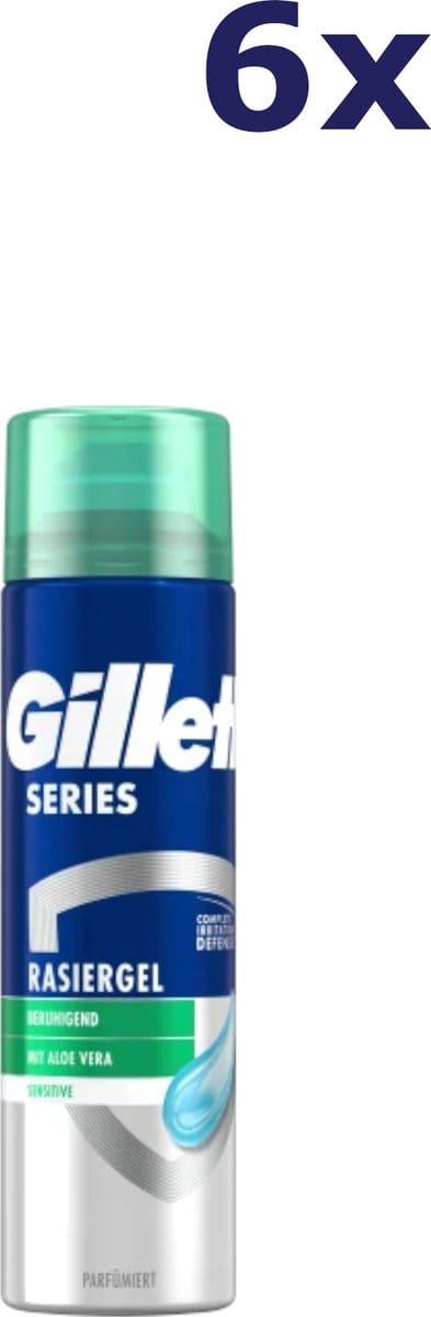 6x Gillette Series scheergel Sensitive 200 ml