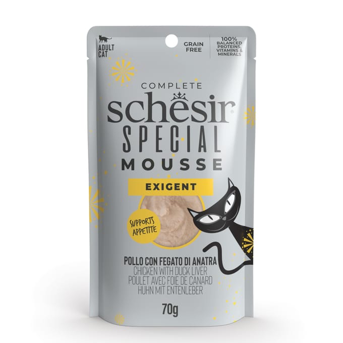 12x70g Kip met eendenlever Schesir Special Exigent natvoer voor katten