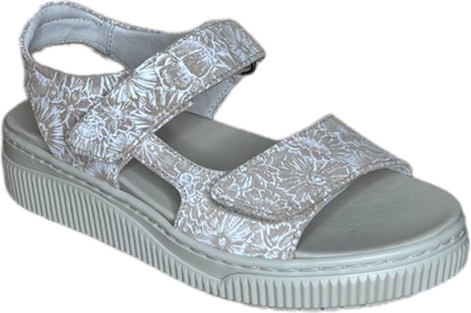 Q Fit Florence sandaal beige bloem (Maat - 39, Kleur - Beige)