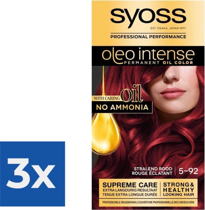 Syoss Oleo Intense - Haarverf - 5-92 - Stralend Rood - 115ml x 3