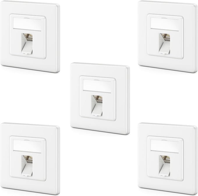 CAT7 Netwerkcontactdoos met Keystone-Modules - LAN Aansluitdoos voor Datakabels
