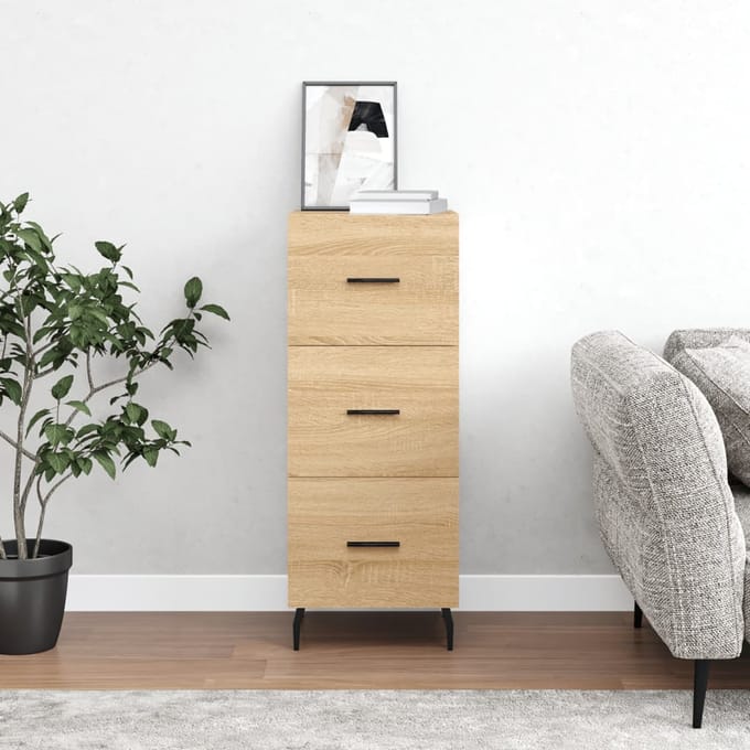 vidaXL - Dressoir - 34,5x34x90 - cm - bewerkt - hout - sonoma - eiken