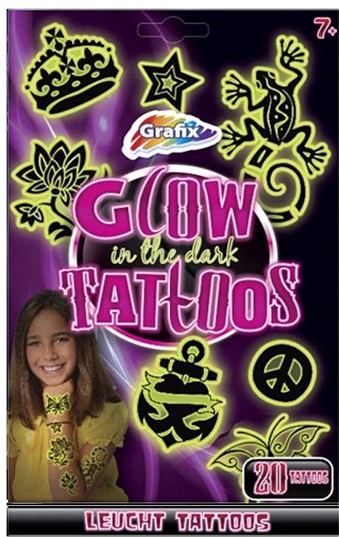 Grafix Glow In The Dark Tattoos Geschikt Voor Dames - 20 Stuks