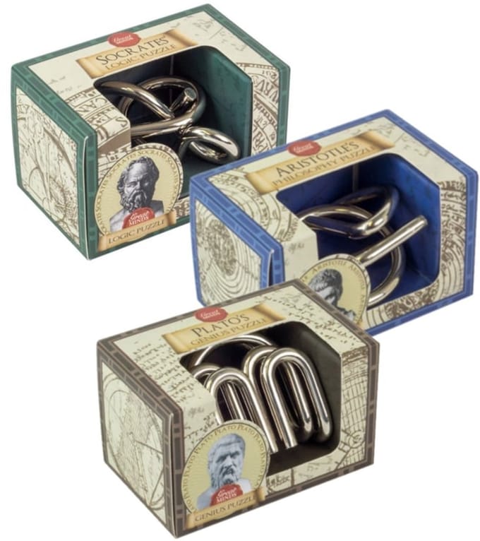 Professor Puzzle's mini Great Minds metalen puzzels (set van 3 st.)