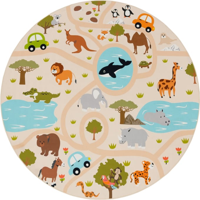 Kindertapijt Bini multicolor 200 cm rond