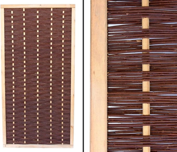 InKijkwerende Wilgenwand Rondom Geschroefd Houten Frame 180x90 cm