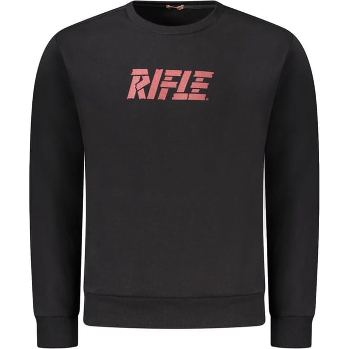 Rifle Zwart Katoenen Heren Crewneck Trui