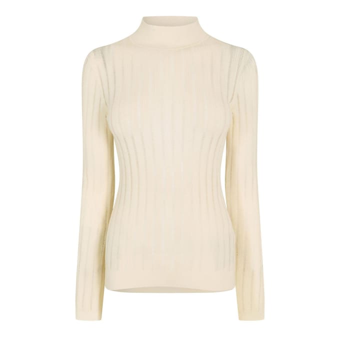 Boss Dames/Dames Mock Neck Slim Sweater Top met lange mouwen (Wit)