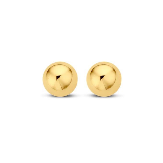 New Bling Goud 9NBG-0099 Oorknop Halfbolletje - Glad - 4mm - Goud