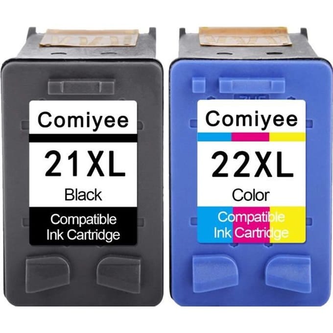 Pakket 2 compatibele HP 21/22 XL inktcartridges - Zwart (COMIYEE)