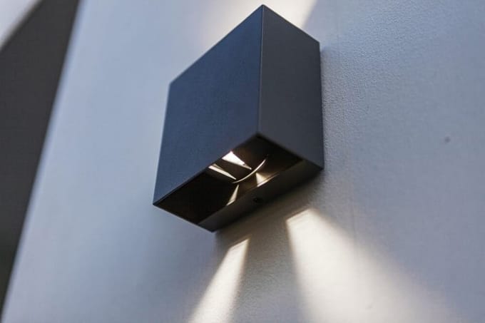 LUTEC Gemini Beams Wandlamp voor buiten - Up & Down - LED - 4000K - Donkergrijs