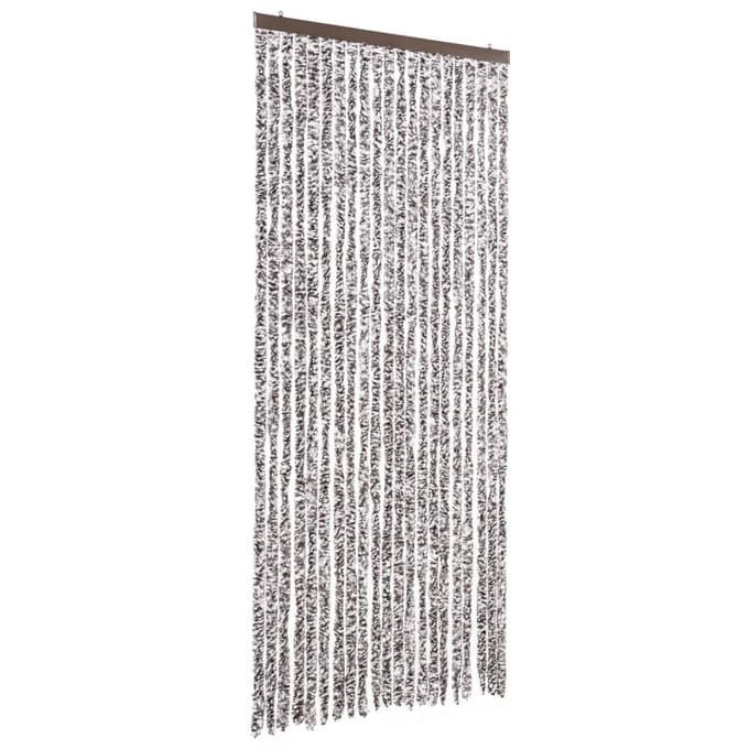 vidaXL - Vliegengordijn - 90x220 - cm - chenille - bruin - en - beige