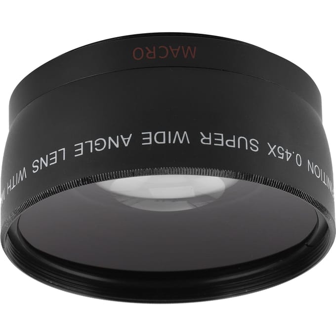 0.45X Camera Groothoek en Macro Lens Extra Lens voor Camera Lens met Filterdiameter van black