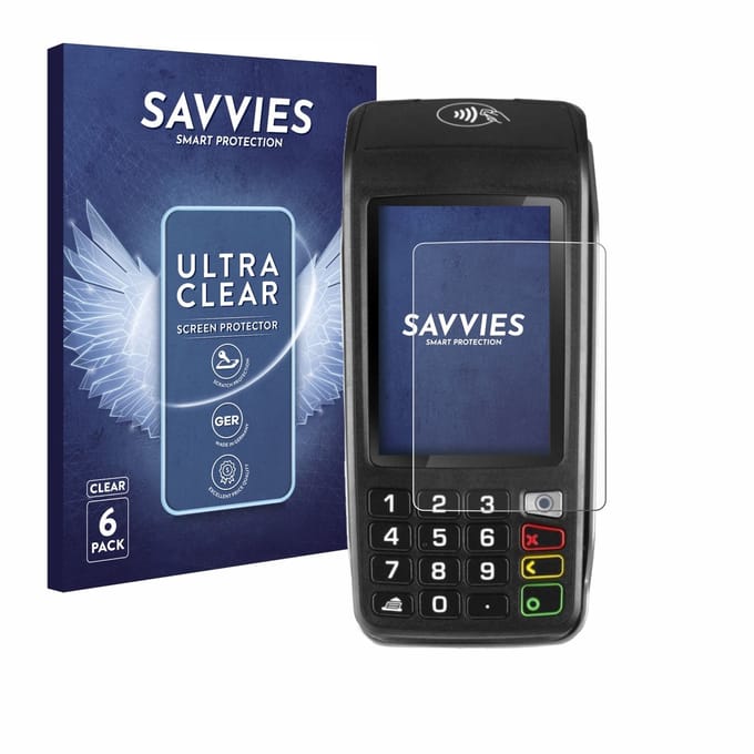 Savvies - Screenprotector voor ingenico Move/5000 - Folie Beschermfolie transparant 6 Stuks