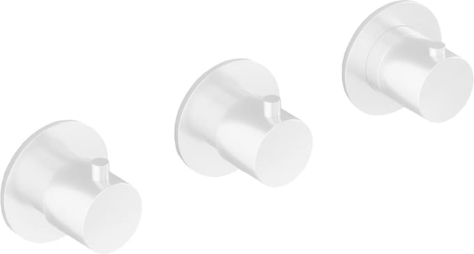 Hotbath Cobber CB7067EXT afbouwdeel inbouwthermostaat met 2 stopkranen mat wit