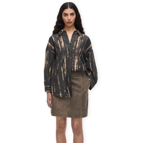 Blouse Rouge Edit Alinine Print Shirt - Meteorite