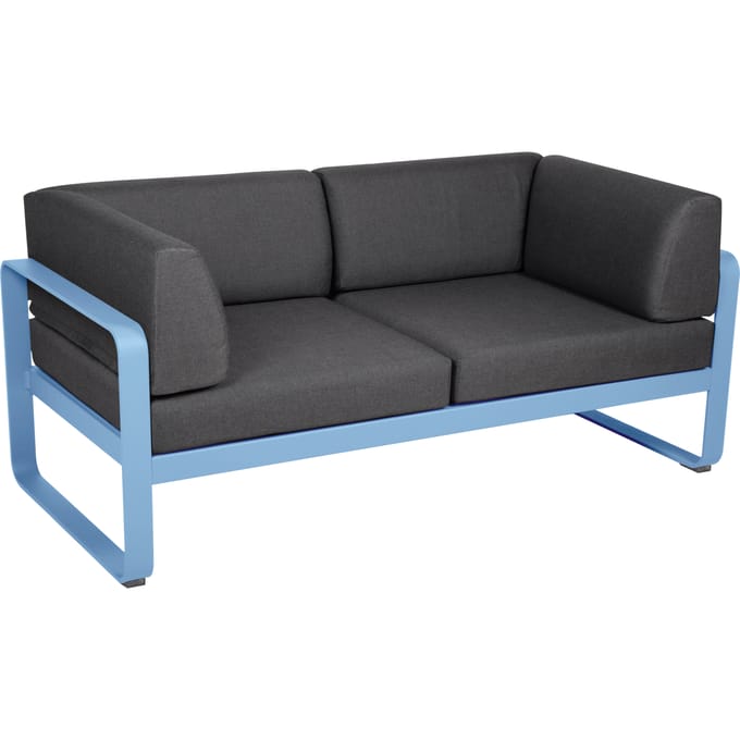 Fermob BELLEVIE club sofa 2 zits - E1 Maya blauw - A3 grafietgrijs
