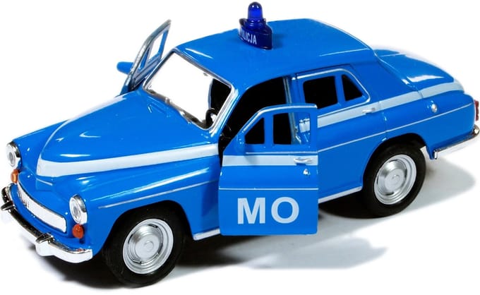 Welly Warschau MO 224 Militsie Auto - Metaal, 1:34-1:39