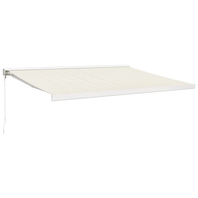 vidaXL - Uitschuifbare - luifel - Crème - met - Witte - Frame - 4 - × - 3 - m