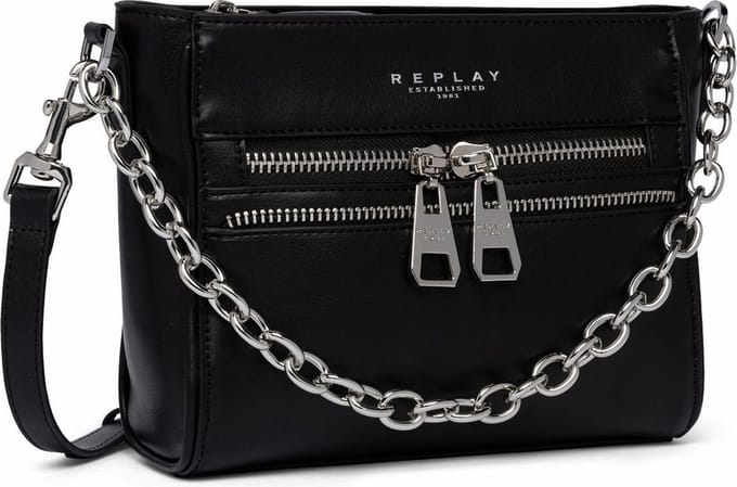 REPLAY Handtas Schoudertas Handbag Black Zwart