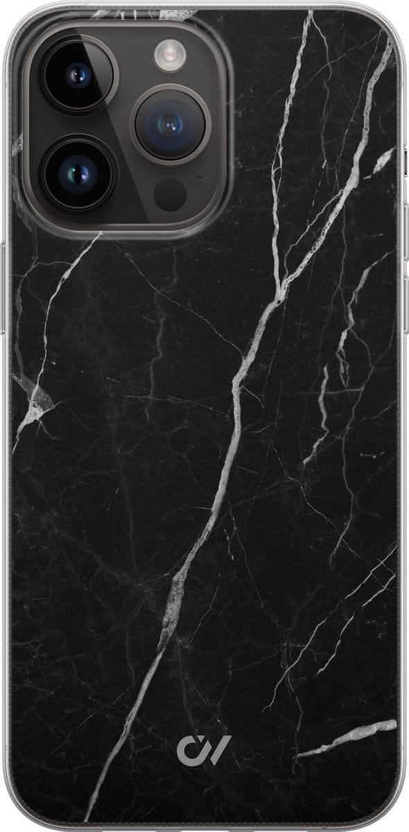 Hoesje geschikt voor Apple iPhone 14 Pro Max - Marble Noir - - Zwart - Apple - Casevibes