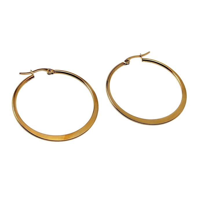 ∅40mm Oorbellen Dames - Platte-Design - Verguld Roestvrij Stalen - Oorringen