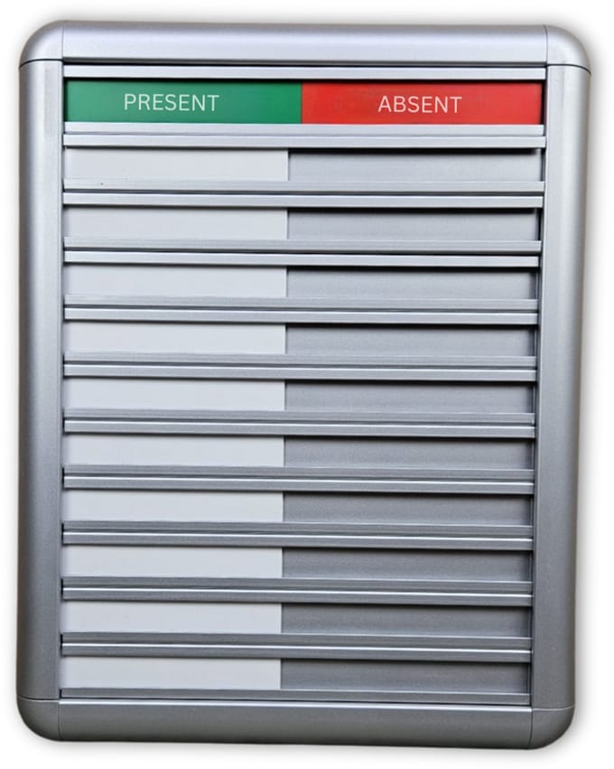 CombiCraft aluminium Present-Absent bord - 10 personen