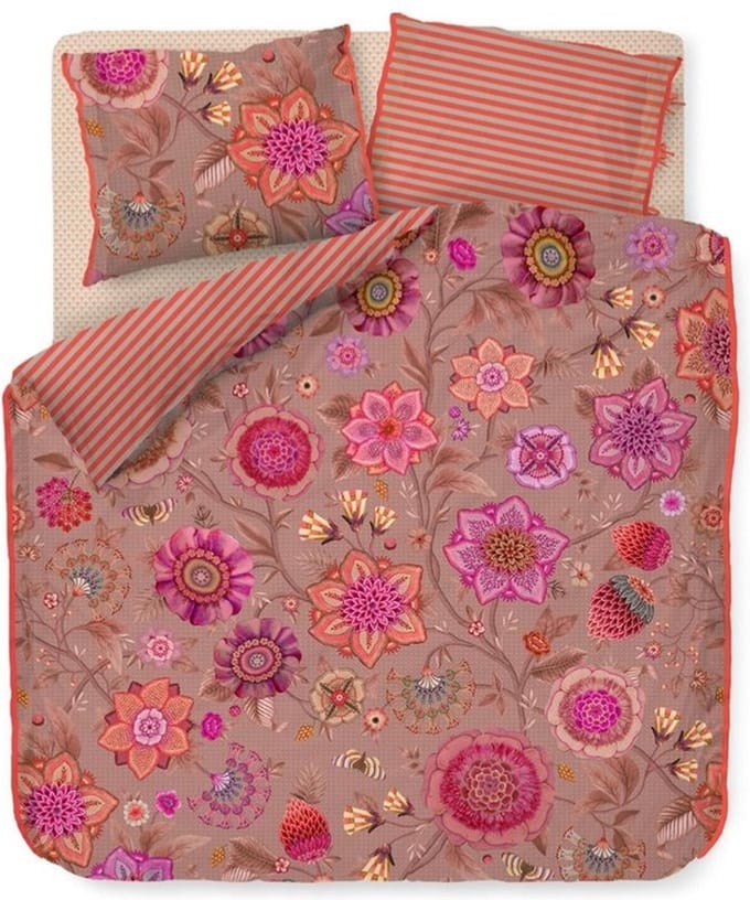 Pip Studio Viva La Vida Dekbedovertrek - Eenpersoons - 140x200/220 cm - Roze