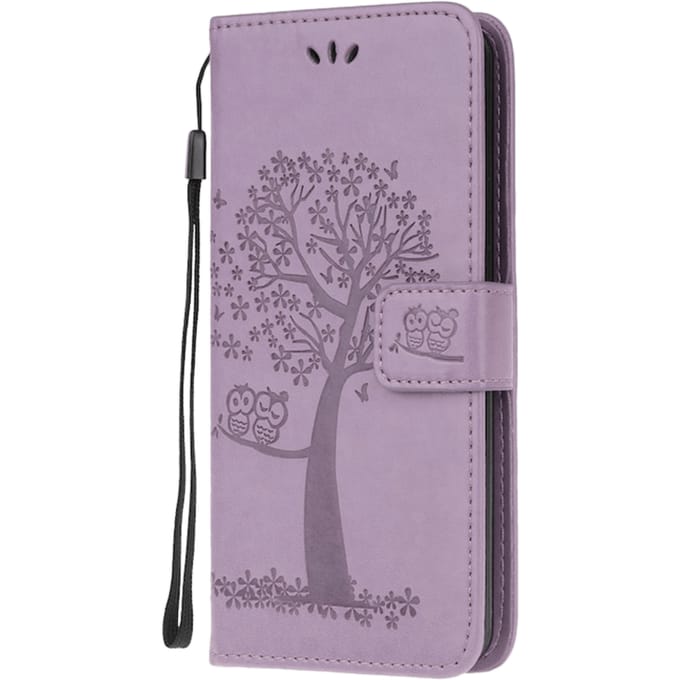 Comfycase Samsung Galaxy S20 Ultra Bookcase Hoesje Uiltjes Paars