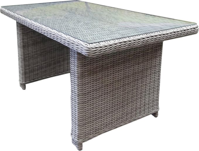 Ibiza lounge-dining tafel 120x80xH70 cm wit grijs