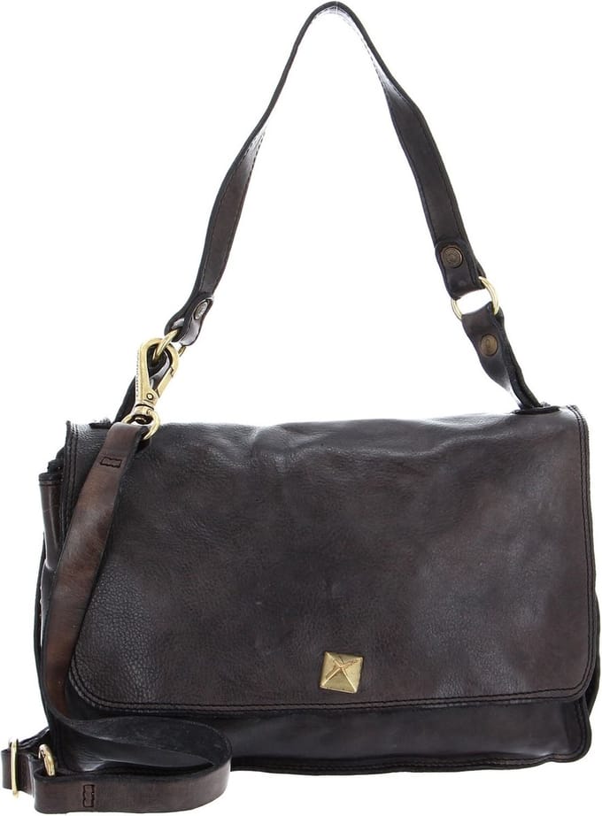 CAMPOMAGGI Leren Schoudertas Shoulder Bag Grigio Antraciet