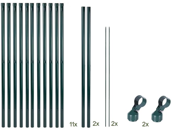 Set palen 105cm voor gaas, 11 stuks.