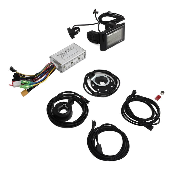 Elektrische Fiets Conversie Kit 17A Controller SW900 Paneel 130X Duimgas Uitschakelingssensor voor gray
