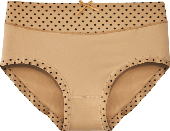 Dames slips 3 pack effen met stippels beige M