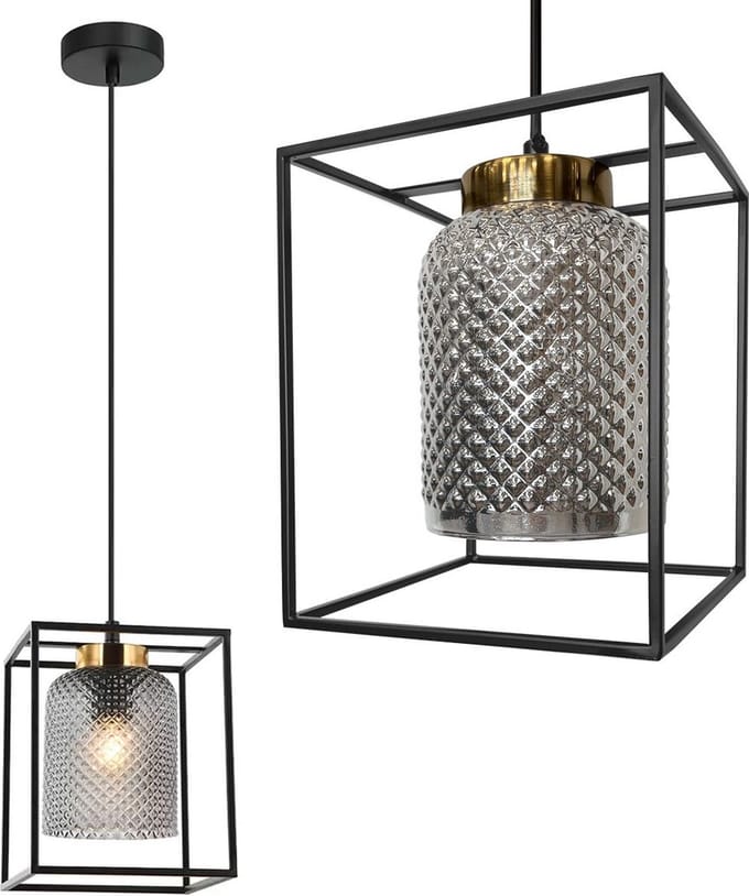 Toolight App1265-1Cp Hanglamp Zwart 20X16X20Cm
