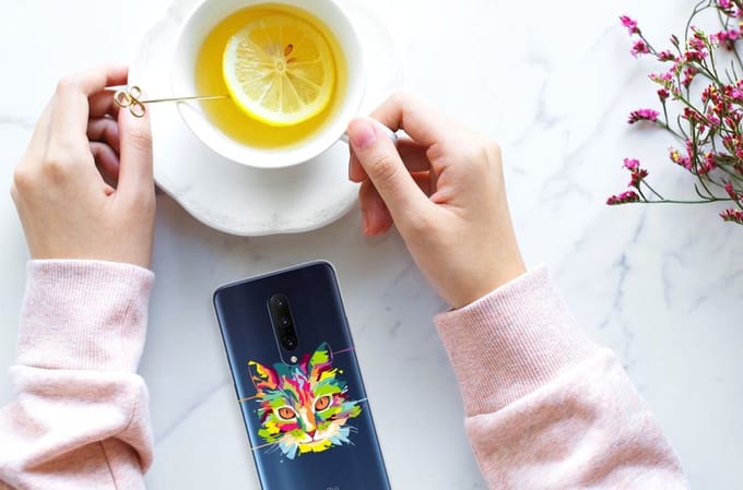 OnePlus 7 Pro Telefoonhoesje met Naam Cat Color