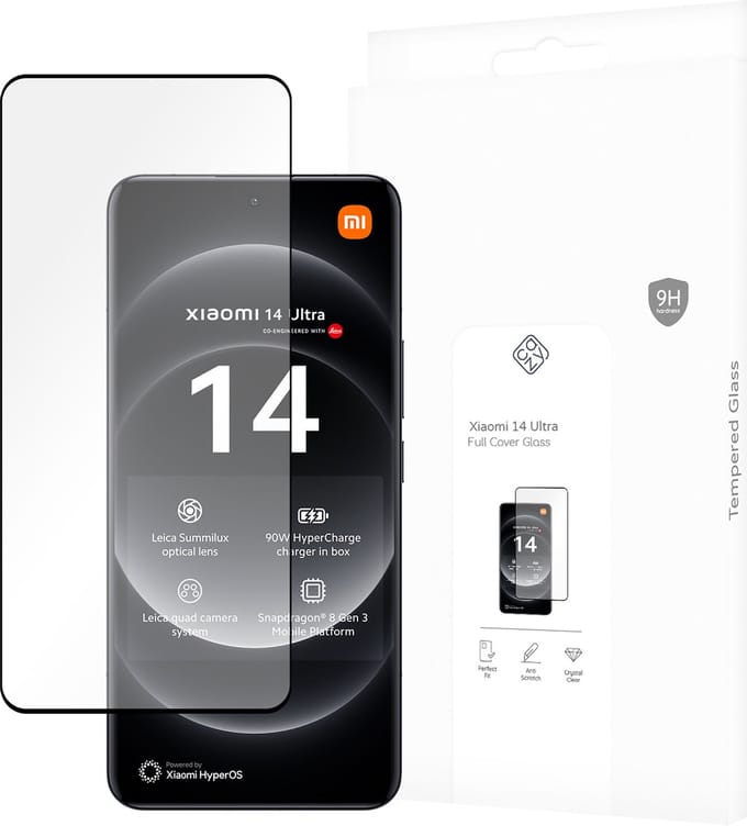 Cazy screenprotector geschikt voor Xiaomi 14 Ultra - Screenprotector Full Cover Gehard Glas