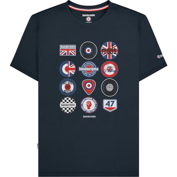 Lambretta Heren SS25 Badge T-Shirt (Marine)