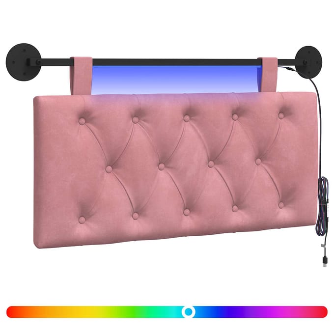 vidaXL - Hangend - hoofdbord - Roze - Fluweel