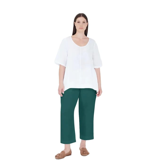 Linnen curve broek voor vrouw Haris Cotton