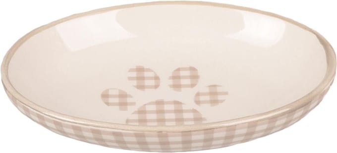 Flamingo Kattenvoerbak Mylo - Beige/wit - 90 ml