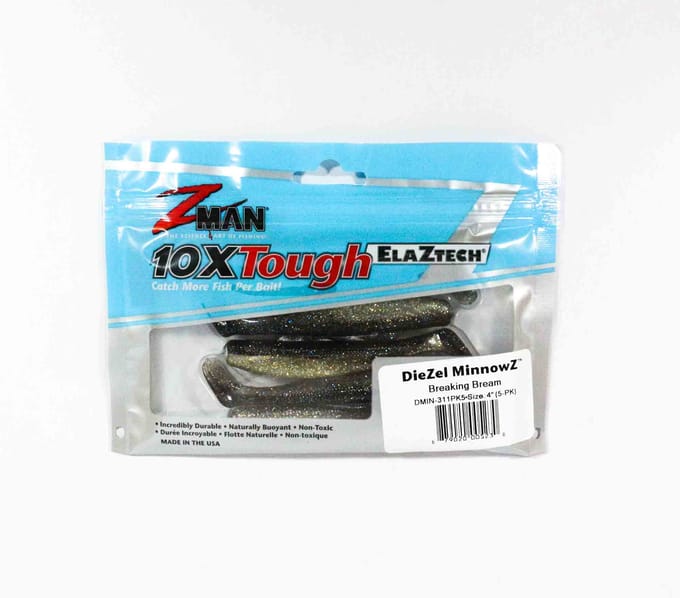 Leurre souple Zman Diezel MinnowZ 4 pouces 5/paquet Breaking Bream (5230) blue